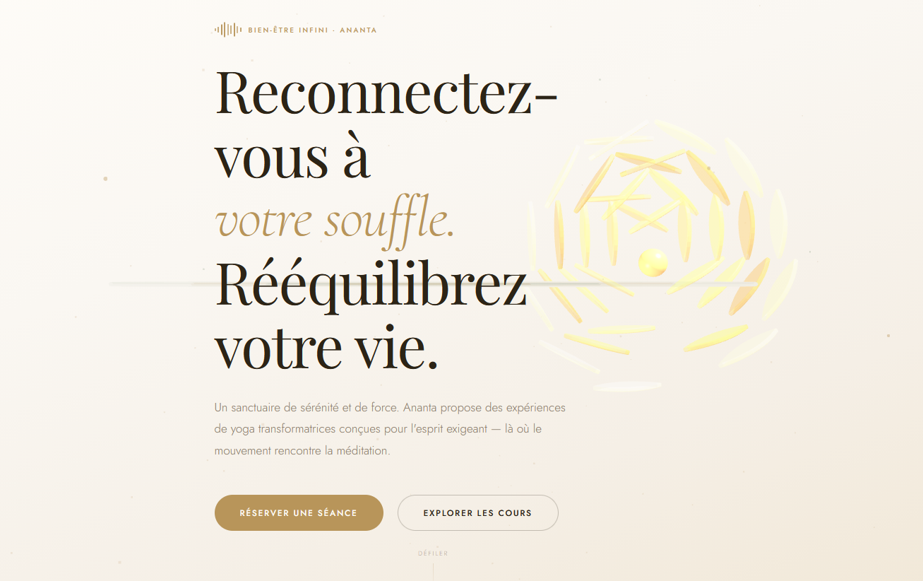 Ananta Yoga Studio - création web Bien être par RalpheoStudio