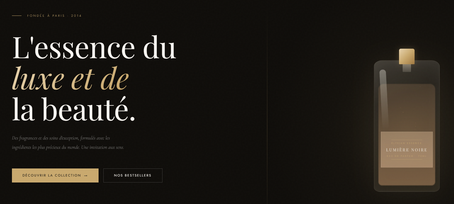 Elysian ESSENCE - création web E-commerce Parfumerie par RalpheoStudio