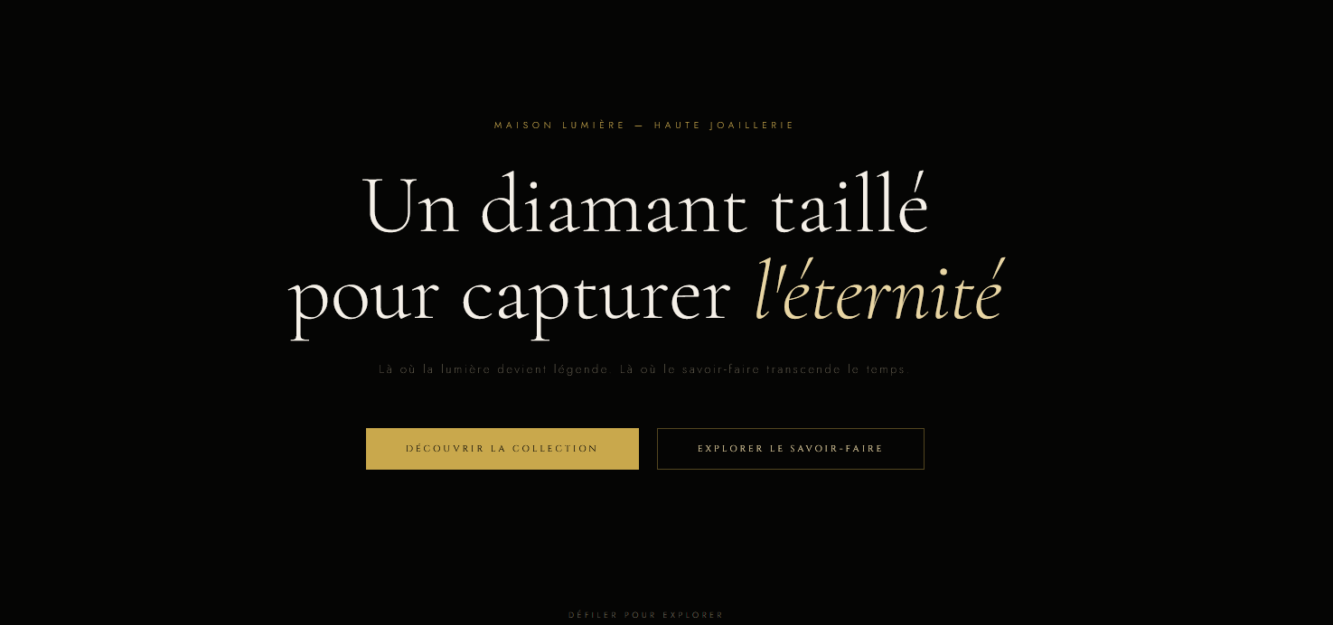 LUMIÈRE - création web E-commerce Luxe par RalpheoStudio